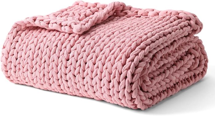 YnM Cooling Chunky Knit Weighted Blanket